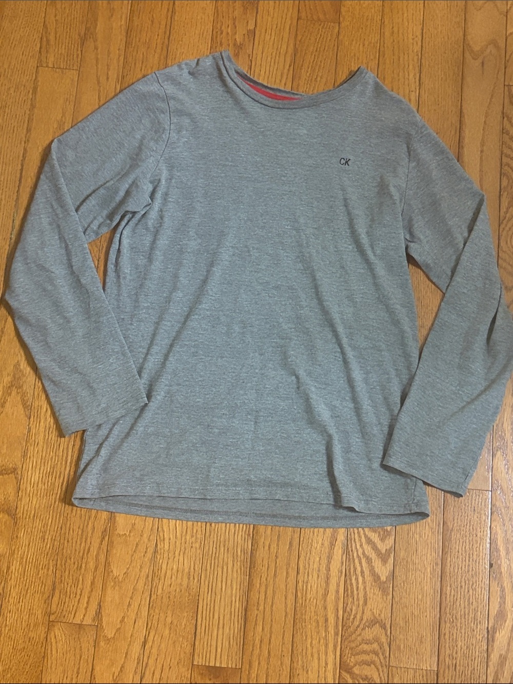 Calvin Klein Gray Long Sleeve Crewneck Tee